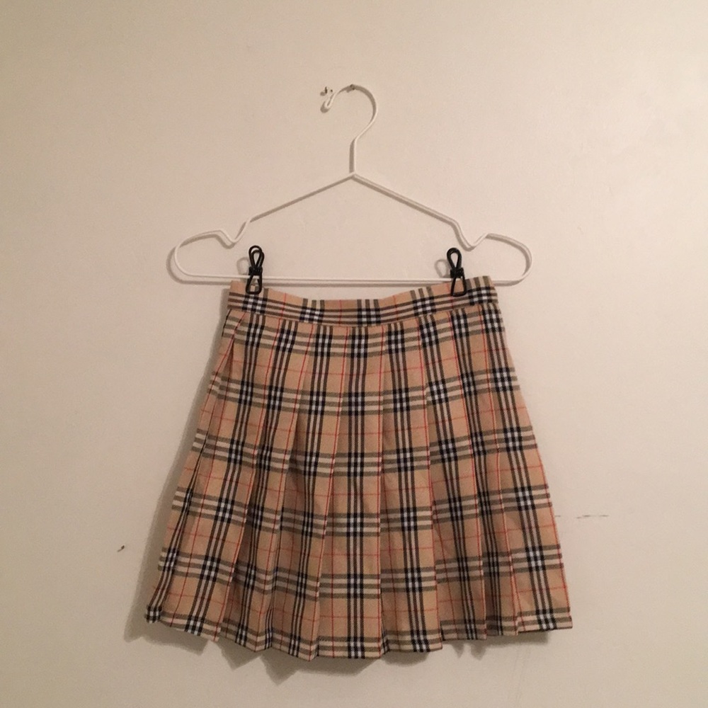 Plaid Pleated Mini Skirt